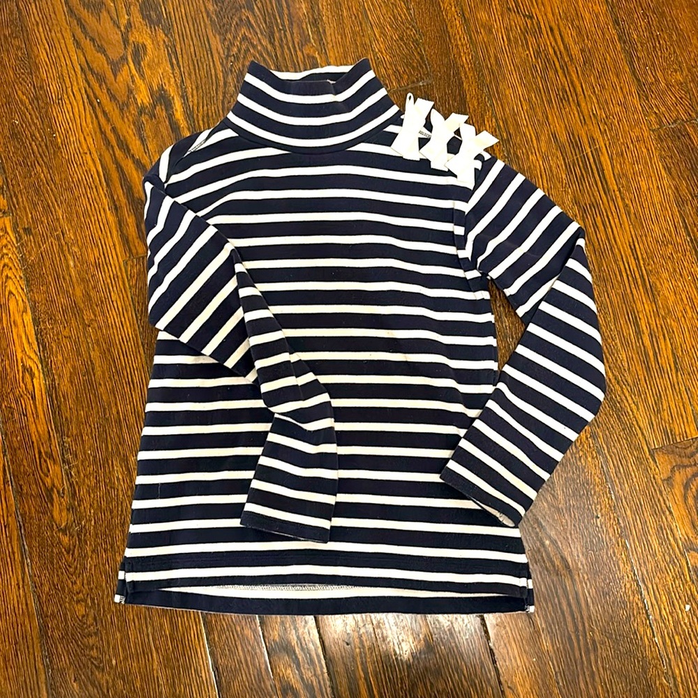 Crewcuts navy and white stripe sweatshirt/ long sleeve shirt.